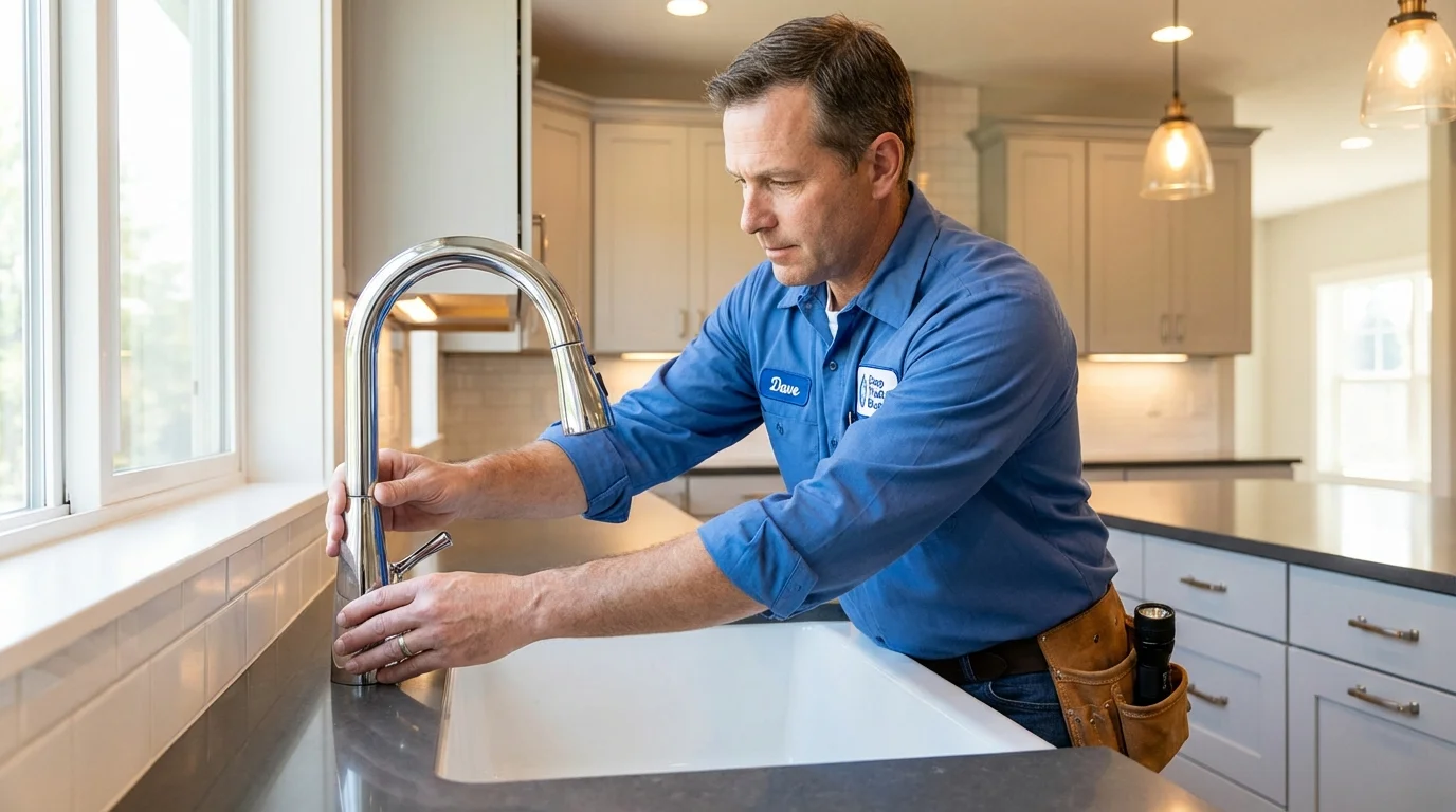 Kitchen faucet installation by Johns Plumbing LLC in Port Byron