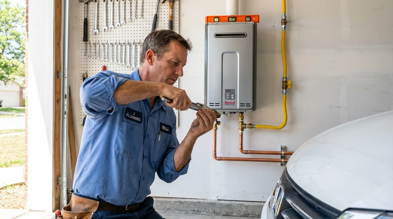 Tankless water heater installation by a Johns Plumbing LLC plumber in Port Byron